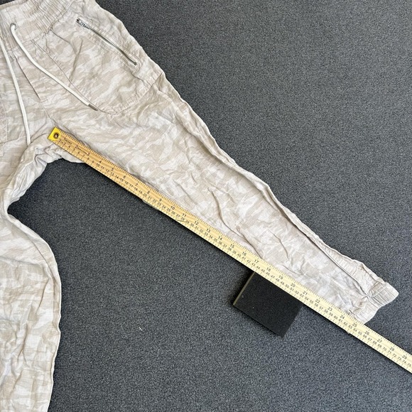 Athleta Pants Womens 4 Beige Cabo Tide Linen Jogger Camo Elastic Waist Pockets - Picture 11 of 13